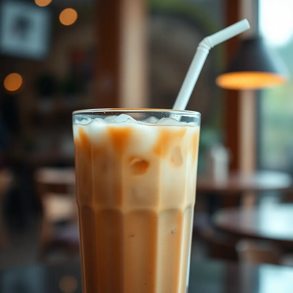 Ice latte rinfrescante per una giornata calda
